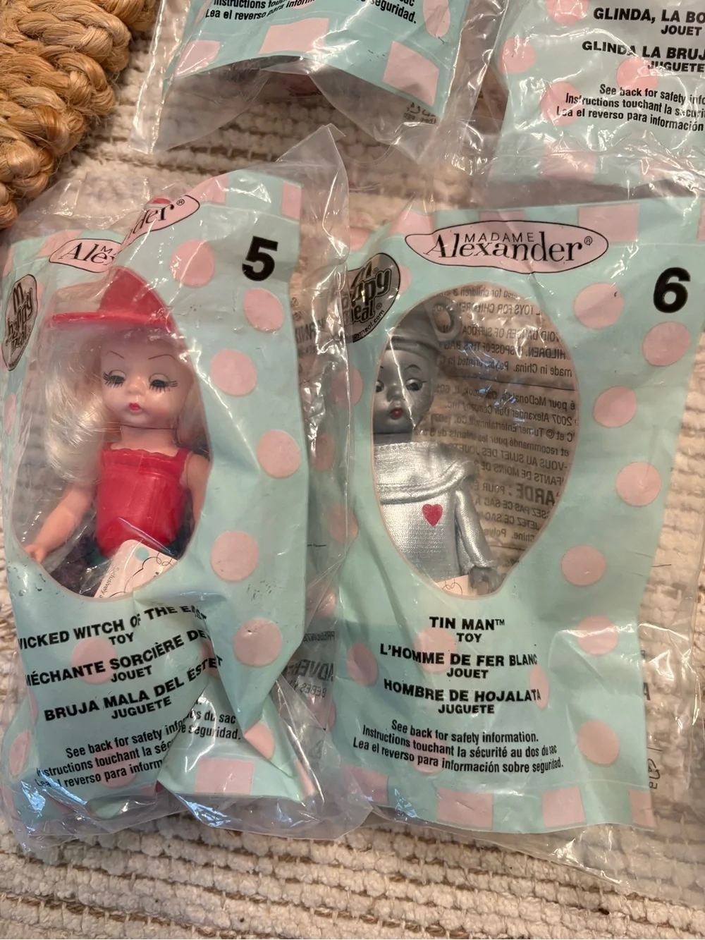 Vintage Sealed Madame Alexander 2007 Wizard of Oz McDonalds 5 Inch Toys Lot 1-8